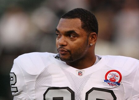 OAKLAND, CA - SEPTEMBER 14:  Richard Seymour #92 of the Oakland Raiders looks on during warm-ups against the San Diego Chargers on September 14, 2009 at the Oakland-Alameda County Coliseum in Oakland, California.  <br /><br /><span class="help">(Photo by (Ezra Shaw/Getty Images)</span>