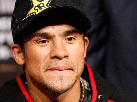 LAS VEGAS - SEPTEMBER 16:  Boxer Juan Manuel Marquez appears during the final news conference for his bout against Floyd Mayweather Jr. at the MGM Grand Hotel/Casino September 16, 2009 in Las Vegas, Nevada. The two will fight at the MGM Grand Garden Arena on September 19 in Las Vegas.  <br /><br /><span class="help">(Photo by Ethan Miller/Getty Images)</span>