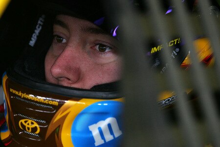 LOUDON, NH - SEPTEMBER 19:  Kyle Busch, driver of the #18 M&M's Toyota, prepares to drive during practice for the NASCAR Sprint Cup Series Sylvania 300 at the New Hampshire Motor Speedway on September 19, 2009 in Loudon, New Hampshire  <br /><br /><span class="help">(Photo by Todd Warshaw/Getty Images for NASCAR)</span>