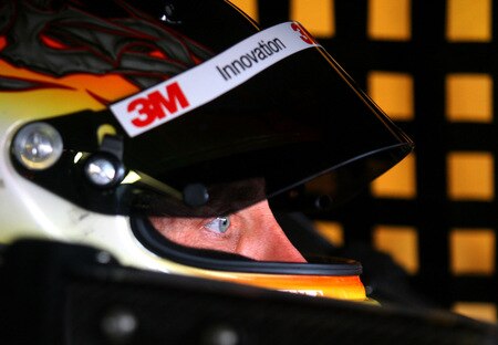 LOUDON, NH - SEPTEMBER 19:  Greg Biffle sits aboard the #16 3M/SCOTCH Ford prior to practice for the NASCAR Sprint Cup Series Sylvania 300 at the New Hampshire Motor Speedway on September 19, 2009 in Loudon, New Hampshire  <br /><br /><span class="help">(Photo by Jason Smith/Getty Images for NASCAR)</span>