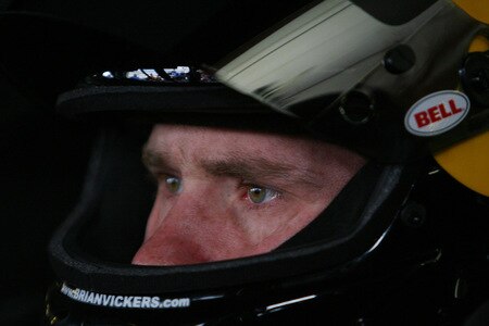LOUDON, NH - SEPTEMBER 19: Brian Vickers, driver of the #83 Red Bull Toyota, sits in his during practice for the NASCAR Sprint Cup Series Sylvania 300 at the New Hampshire Motor Speedway on September 19, 2009 in Loudon, New Hampshire  <br /><br /><span class="help">(Photo by Chris Trotman/Getty Images)</span>
