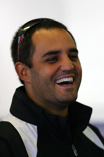 LOUDON, NH - SEPTEMBER 19: Juan Pablo Montoya, driver of the #42 Target Chevrolet, stands in the garage during practice for the NASCAR Sprint Cup Series Sylvania 300 at the New Hampshire Motor Speedway on September 19, 2009 in Loudon, New Hampshire  <br /><br /><span class="help">(Photo by Chris Trotman/Getty Images)</span>