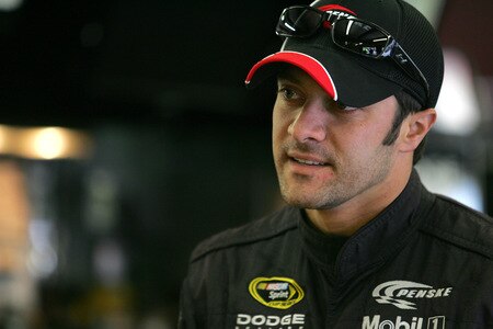 LOUDON, NH - SEPTEMBER 19:  David Stremme, driver of the #12 Penske Dodge, waits in the garage during practice for the NASCAR Sprint Cup Series Sylvania 300 at the New Hampshire Motor Speedway on September 19, 2009 in Loudon, New Hampshire  <br /><br /><span class="help">(Photo by Todd Warshaw/Getty Images for NASCAR)</span>