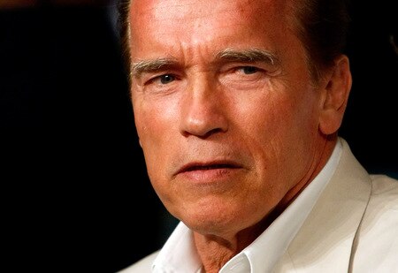 LAS VEGAS - SEPTEMBER 19:  California Gov. Arnold Schwarzenegger watches an undercard fight at the Floyd Mayweather Jr. and Juan Manuel Marquez bout at the MGM Grand Garden Arena September 19, 2009 in Las Vegas, Nevada.  <br /><br /><span class="help">(Photo by Ethan Miller/Getty Images)</span>