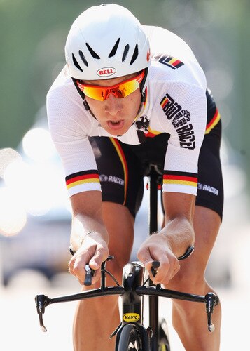 MENDRISIO, SWITZERLAND - SEPTEMBER 23:  Patrick Gretsch of Germany in action during the Men's Under 23 Time Trial at the 2009 UCI Road World Championships on September 23, 2009 in Mendrisio, Switzerland.  <br /><br /><span class="help">(Photo by Bryn Lennon/Getty Images)</span>