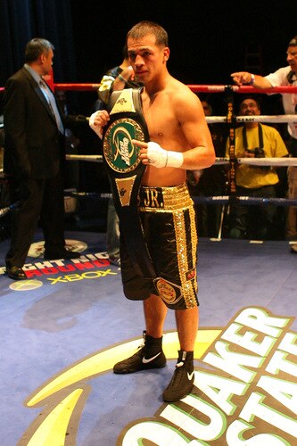 LOS ANGELES, CA - SEPTEMBER 24: Luis Ramos JR. of Santa Ana celebrates as he wins the main event against Cristian Favela at the Nokia Center on September 24, 2009 in Los Angeles, California.  <br /><br /><span class="help">(Photo by Jacob de Golish/Getty Images)</span>