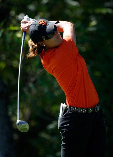 DANVILLE, CA - SEPTEMBER 26:  Sophie Gustafson of Sweden tees off on the 8th hole during the third round of the CVS/pharmacy LPGA Challenge at Blackhawk Country Club on September 26, 2009 in Danville, California.  <br /><br /><span class="help">(Photo by Jonathan Ferrey/Getty Images)</span>
