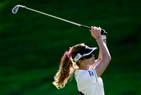 DANVILLE, CA - SEPTEMBER 26:  Paula Creamer hits her second shot on the 2nd hole during the third round of the CVS/pharmacy LPGA Challenge at Blackhawk Country Club on September 26, 2009 in Danville, California.  <br /><br /><span class="help">(Photo by Jonathan Ferrey/Getty Images)</span>