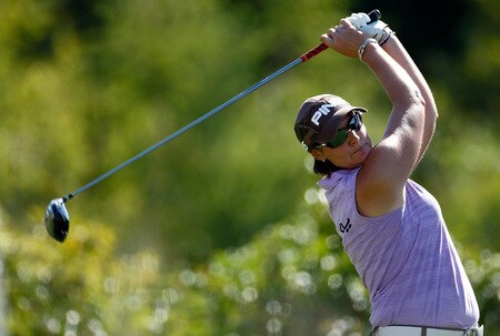 DANVILLE, CA - SEPTEMBER 26:  Maria Hjorth of Sweden tees off on the 3rd hole during the third round of the CVS/pharmacy LPGA Challenge at Blackhawk Country Club on September 26, 2009 in Danville, California.  <br /><br /><span class="help">(Photo by Jonathan Ferrey/Getty Images)</span>