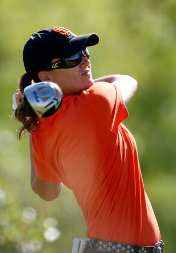 DANVILLE, CA - SEPTEMBER 26:  Sophie Gustafson of Sweden tees off on the 3rd hole during the third round of the CVS/pharmacy LPGA Challenge at Blackhawk Country Club on September 26, 2009 in Danville, California.  <br /><br /><span class="help">(Photo by Jonathan Ferrey/Getty Images)</span>