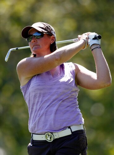DANVILLE, CA - SEPTEMBER 26:  Maria Hjorth tees off on the 7th hole during the third round of the CVS/pharmacy LPGA Challenge at Blackhawk Country Club on September 26, 2009 in Danville, California.  <br /><br /><span class="help">(Photo by Jonathan Ferrey/Getty Images)</span>