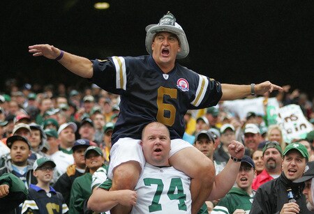EAST RUTHERFORD, NJ - SEPTEMBER 27: Ed Anzalone orchestrates a chant during the New York Jets game against the Tennessee Titans on September 27, 2009 at Giants Stadium in East Rutherford, New Jersey. <br /><br /><span class="help">(Photo by Jared Wickerham/Getty Images)</span>