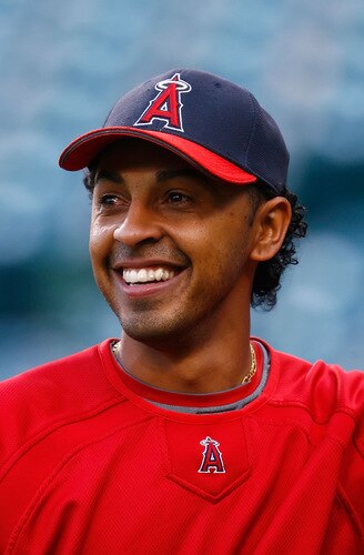 ANAHEIM, CA - SEPTEMBER 29:  Maicer Izturis #13 of the Los Angeles Angels of Anaheim looks on prior to the game against the Texas Rangers at Angel Stadium on September 29, 2009 in Anaheim, California.  <br /><br /><span class="help">(Photo by Jeff Gross/Getty Images)</span>