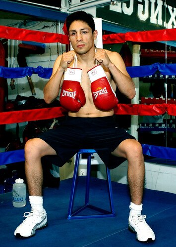 LOS ANGELES, CA - SEPTEMBER 29: Israel Vasquez Two-time Junior Featherweight World Champion poses for some portraits after his workout session at Urbina Westside Boxing Gym on September 29, 2009 in Los Angeles, California. Vasquez will return to the ring to face Angel Priolo on October 10, 2009.  <br /><br /><span class="help">(Photo by Jacob de Golish/Getty Images)</span>