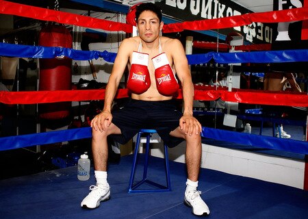 LOS ANGELES, CA - SEPTEMBER 29: Israel Vasquez Two-time Junior Featherweight World Champion poses for some portraits after his workout session at Urbina Westside Boxing Gym on September 29, 2009 in Los Angeles, California. Vasquez will return to the ring to face Angel Priolo on October 10, 2009.  <br /><br /><span class="help">(Photo by Jacob de Golish/Getty Images)</span>