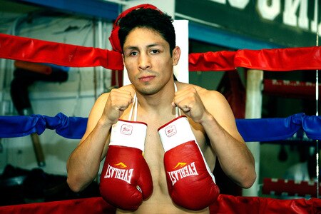 LOS ANGELES, CA - SEPTEMBER 29: Israel Vasquez Two-time Junior Featherweight World Champion poses for some portraits after his workout session at Urbina Westside Boxing Gym on September 29, 2009 in Los Angeles, California. Vasquez will return to the ring to face Angel Priolo on October 10, 2009.  <br /><br /><span class="help">(Photo by Jacob de Golish/Getty Images)</span>