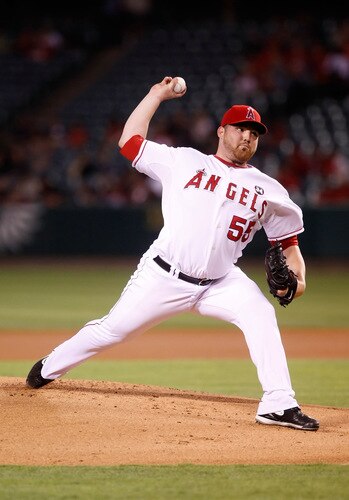 ANAHEIM, CA - SEPTEMBER 29:  Sean O'Sullivan #55 of the Los Angeles Angels of Anaheim pitches against the Texas Rangers in the first inning at Angel Stadium on September 29, 2009 in Anaheim, California. The Angels defeated the Rangers 5-2.  <br /><br /><span class="help">(Photo by Jeff Gross/Getty Images)</span>