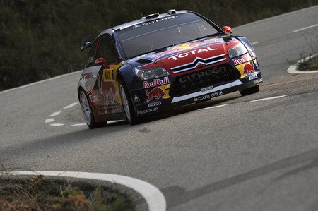 SALOU, SPAIN - OCTOBER 01:  Sebastien Loeb of France and Daniel Elena of Monaco compete in their Citroen C4 Total during the Shakedown of the WRC Rally de Espana on October 1, 2009  in Salou, Spain  <br /><br /><span class="help">(Photo by Massimo Bettiol/Getty Images)</span>