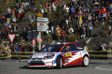 SALOU, SPAIN - OCTOBER 01:  Evgeny Novikov of Russia and  Stephane Prevot of Belgium compete in their Citroen C 4 Junior Team during the Shakedown of the WRC Rally de Espana on October 1, 2009 in Salou, Spain. <br /><br /><span class="help">(Photo by Massimo Bettiol/Getty Images)</span>