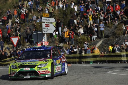 SALOU, SPAIN - OCTOBER 01:  Jari Matti Latvala of Finland and Mikka Anttila of Finland compete in their BP Abu Dhabi Ford Focus during the Shakedown of the WRC Rally de Espana on October 1, 2009 in Salou, Spain. <br /><br /><span class="help">(Photo by Massimo Bettiol/Getty Images)</span>