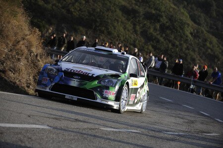 SALOU, SPAIN - OCTOBER 01:  Matthew Wilson of Great Britain and Scott Martin of Great Britain compete in their VK Stobart Ford Focus during the Shakedown of the WRC Rally de Espana on October 1, 2009 in Salou, Spain. <br /><br /><span class="help">(Photo by Massimo Bettiol/Getty Images)</span>