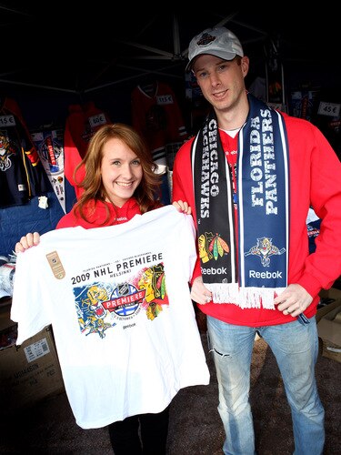 HELSINKI, FINLAND - OCTOBER 01:  Offical merchandise on sale to the public during the 2009 Compuware/NHL Premiere Fan Rally at Esplanade Park on October 1, 2009 in Helsinki, Finland. The Compuware/NHL Premiere Helsinki series will be the first regular-season NHL games ever played in Finland. The Blackhawks and Panthers will face off Friday, Oct. 2, and Saturday, Oct. 3, in Helsinki, Finland at Hartwall Areena.  <br /><br /><span class="help">(Photo by Richard Heathcote/Getty Images for the NHL)</span>