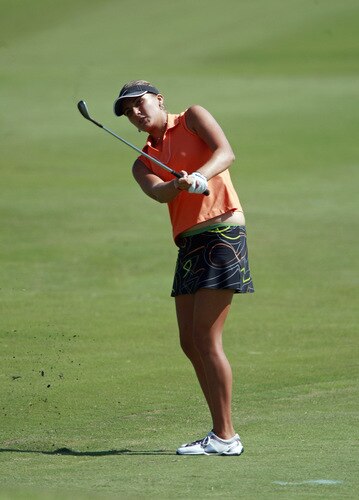 PRATTVILLE, AL - OCTOBER 1: Amateur Alexis Thompson to the eighth hole during first round play in the Navistar LPGA Classic at the Robert Trent Jones Golf Trail at Capitol Hill on October 1, 2009 in  Prattville, Alabama.  <br /><br /><span class="help">(Photo by Dave Martin/Getty Images)</span>