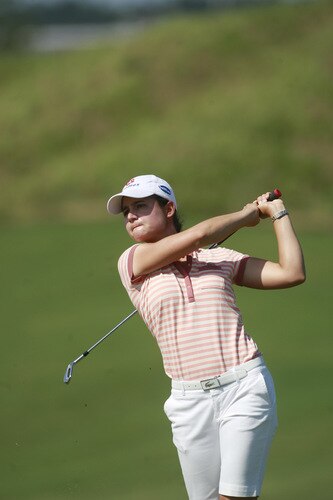 PRATTVILLE, AL - OCTOBER 1:  Lorena Ochoa of Mexico hits her approach shot to the 12th tee during first round play in the Navistar LPGA Classic at the Robert Trent Jones Golf Trail at Capitol Hill on October 1, 2009 in  Prattville, Alabama.  <br /><br /><span class="help">(Photo by Dave Martin/Getty Images)</span>