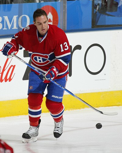 TORONTO - OCTOBER 1:  Mike Cammallari #13 of the Montreal Canadiens skates in the warm-up prior to playing the Toronto Maple Leafs in the Maple Leafs home opener on October 1, 2009 at the Air Canada Centre in Toronto, Ontario, Canada.  <br /><br /><span class="help">(Photo by Claus Andersen/Getty Images)</span>