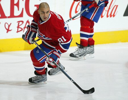 TORONTO - OCTOBER 1:  Scott Gomez #91 of the Montreal Canadiens skates in the warm-up prior to playing the Toronto Maple Leafs in the Maple Leafs home opener on October 1, 2009 at the Air Canada Centre in Toronto, Ontario, Canada.  <br /><br /><span class="help">(Photo by Claus Andersen/Getty Images)</span>