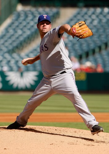 ANAHEIM, CA - OCTOBER 01:  Kevin Millwood #33 of the Texas Rangers pitches against the Los Angeles Angels of Anaheim in the first inning at Angel Stadium on October 1, 2009 in Anaheim, California. The Rangers defeated the Angels 11-3.  <br /><br /><span class="help">(Photo by Jeff Gross/Getty Images)</span>