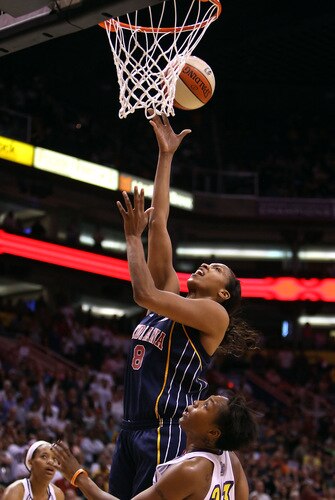 PHOENIX - OCTOBER 01:  Tammy Sutton-Brown #8 of the Indiana Fever lays up a shot against the Phoenix Mercury in Game Two of the 2009 WNBA Finals at US Airways Center on October 1, 2009 in Phoenix, Arizona. The Fever defeated the Mercury 94-83 to tie the series at 1-1.  <br /><br /><span class="help">(Photo by Christian Petersen/Getty Images)</span>