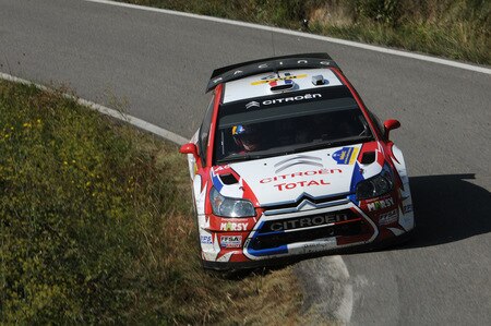 SALOU, SPAIN - OCTOBER 02:  Sebastien Ogier of France and Julien Ingrassia of France compete in their Citroen C 4 Junior Team during Leg 1 of the WRC Rally de Espana on October 02  in Salou, Spain  <br /><br /><span class="help">(Photo by Massimo Bettiol/Getty Images)</span>