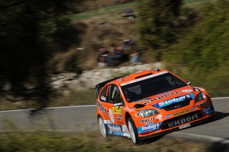 SALOU, SPAIN - OCTOBER 02:  Henning Solberg of Norway and Cato Menkerud of Norway compete in their VK Stobart Ford Focus during Leg 1 of the WRC Rally de Espana on October 02  in Salou, Spain  <br /><br /><span class="help">(Photo by Massimo Bettiol/Getty Images)</span>