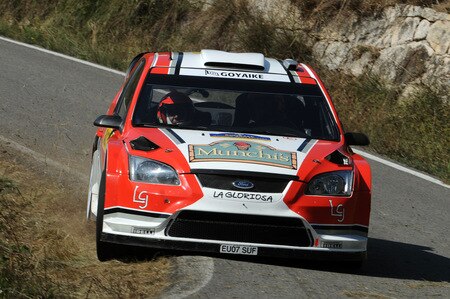 SALOU, SPAIN - OCTOBER 02:  Federico Villagra of Argentina and Jorge Perez Companc of Argentina compete in their Munchis Ford Focus during Leg 1 of the WRC Rally de Espana on October 02 in Salou, Spain  <br /><br /><span class="help">(Photo by Massimo Bettiol/Getty Images)</span>