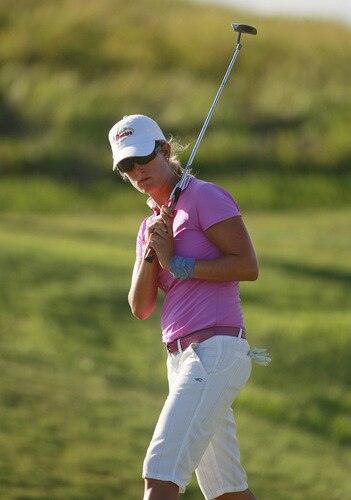 PRATTVILLE, AL - OCTOBER 2:  Giulia Sergas of Italy watches her putt on the ninth hole during second round play in the Navistar LPGA Classic at the Robert Trent Jones Golf Trail at Capitol Hill on October 2, 2009 in  Prattville, Alabama.  <br /><br /><span class="help">(Photo by Dave Martin/Getty Images)</span>