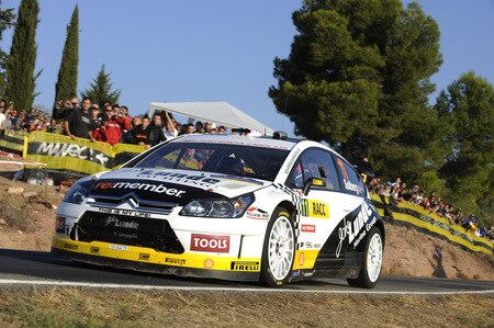 SALOU, SPAIN - OCTOBER 03:  Petter Solberg of Norway  and Phill Mills of Great Britain compete in their Citroen C 4 during Leg 2 of the WRC Rally de Espana on October 03  in Salou, Spain  <br /><br /><span class="help">(Photo by Massimo Bettiol/Getty Images)</span>