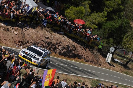 SALOU, SPAIN - OCTOBER 03:  Petter Solberg of Norway  and Phill Mills of Great Britain compete in their Citroen C 4 during Leg 2 of the WRC Rally de Espana on October 03  in Salou, Spain  <br /><br /><span class="help">(Photo by Massimo Bettiol/Getty Images)</span>