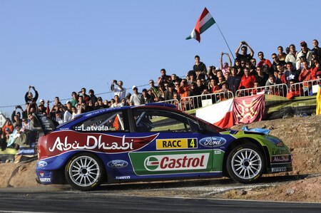 SALOU, SPAIN - OCTOBER 03:  Jari Matti Latvala of Finland and Mikka Anttila of Finland compete in their BP Abu Dhabi Ford Focus during Leg 2 of the WRC Rally de Espana on October 03  in Salou, Spain  <br /><br /><span class="help">(Photo by Massimo Bettiol/Getty Images)</span>