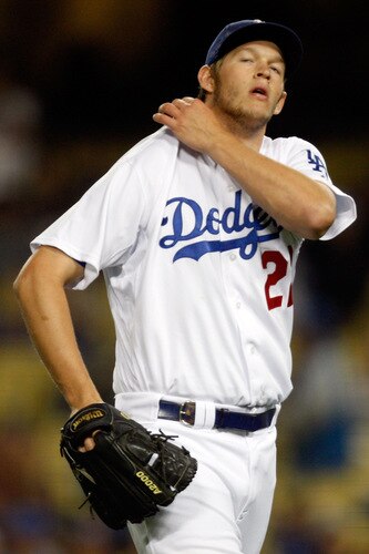 LOS ANGELES, CA - OCTOBER 03:  Clayton Kershaw #22 of the Los Angeles Dodgers pitches against the Colorodo Rockies on October 3, 2009 in Los Angeles, California.  <br /><br /><span class="help">(Photo by Jacob de Golish/Getty Images)</span>