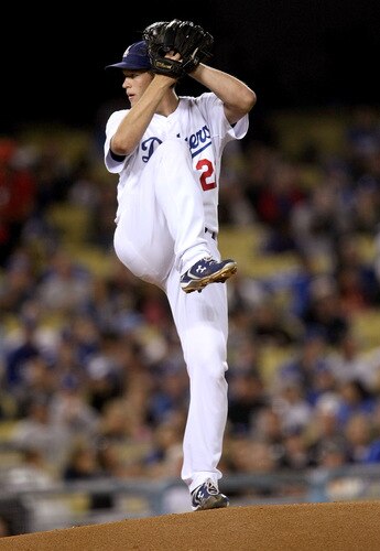 LOS ANGELES, CA - OCTOBER 03: Pitcher Clayton Kershaw #22 of the Los Angeles Dodgers throws a pitch against the Colorado Rockies on October 3, 2009 at Dodger Stadium in Los Angeles, California. <br /><br /><span class="help">(Photo by Stephen Dunn/Getty Images)</span>