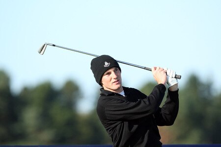 CARNOUSTIE, SCOTLAND - OCTOBER 04:  Keir McNicoll of Scotland tees off at the 15th hole during the third round of the Alfred Dunhill Links Championship at Carnoustie, on October 4, 2009 in Kingsbarns, Scotland. The third round was postponed on saturday due to gale force winds.  <br /><br /><span class="help">(Photo by David Cannon/Getty Images)</span>