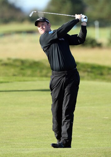 CARNOUSTIE, SCOTLAND - OCTOBER 04:  Alastair Forsyth of Scotland plays his second shot at the 14th hole during the third round of the Alfred Dunhill Links Championship at Carnoustie, on October 4, 2009 in Kingsbarns, Scotland. The third round was postponed on saturday due to gale force winds.  <br /><br /><span class="help">(Photo by David Cannon/Getty Images)</span>