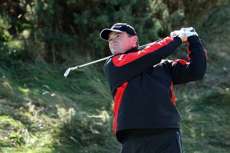 CARNOUSTIE, SCOTLAND - OCTOBER 04:  Paul Lawrie of Scotland plays his second shot at the 15th hole during the third round of the Alfred Dunhill Links Championship at Carnoustie Golf Links on October 4, 2009 in Carnoustie, Scotland. The third round was postponed on saturday due to gale force winds.  <br /><br /><span class="help">(Photo by David Cannon/Getty Images)</span>