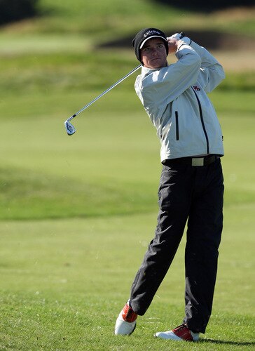 CARNOUSTIE, SCOTLAND - OCTOBER 04:  Dale Whitnell of England plays his second shot at the 15th hole during the third round of the Alfred Dunhill Links Championship at Carnoustie Golf Links on October 4, 2009 in Carnoustie, Scotland. The third round was postponed on saturday due to gale force winds.  <br /><br /><span class="help">(Photo by David Cannon/Getty Images)</span>