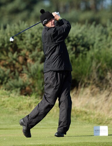 CARNOUSTIE, SCOTLAND - OCTOBER 04:  Alan Hansen of Scotland drives at the 15th hole during the third round of the Alfred Dunhill Links Championship at Carnoustie Golf Links on October 4, 2009 in Carnoustie, Scotland. The third round was postponed on saturday due to gale force winds.  <br /><br /><span class="help">(Photo by David Cannon/Getty Images)</span>