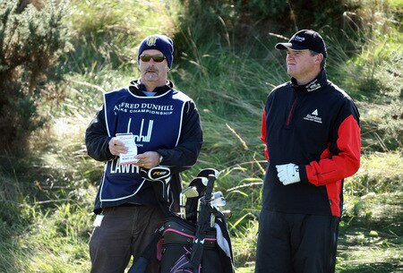 CARNOUSTIE, SCOTLAND - OCTOBER 04:  Paul Lawrie of Scotland plays his second shot at the 15th hole during the third round of the Alfred Dunhill Links Championship at Carnoustie Golf Links on October 4, 2009 in Carnoustie, Scotland. The third round was postponed on saturday due to gale force winds.  <br /><br /><span class="help">(Photo by David Cannon/Getty Images)</span>