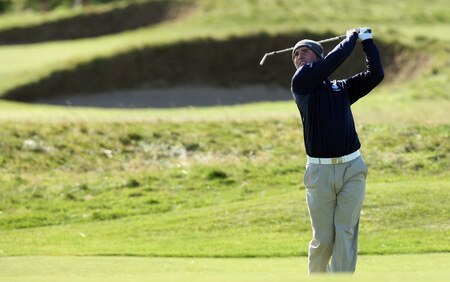 CARNOUSTIE, SCOTLAND - OCTOBER 04:  Wallace Booth of Scotland plays his third shot at the 15th hole during the third round of the Alfred Dunhill Links Championship at Carnoustie Golf Links on October 4, 2009 in Carnoustie, Scotland. The third round was postponed on saturday due to gale force winds.  <br /><br /><span class="help">(Photo by David Cannon/Getty Images)</span>