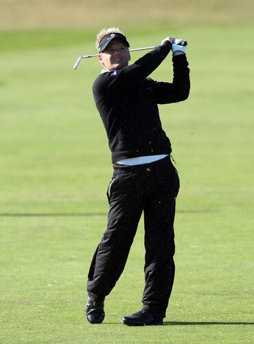 CARNOUSTIE, SCOTLAND - OCTOBER 04:  Soren Kjeldsen of Denmark plays his second shot at the 15th hole during the third round of the Alfred Dunhill Links Championship at Carnoustie Golf Links on October 4, 2009 in Carnoustie, Scotland. The third round was postponed on saturday due to gale force winds.  <br /><br /><span class="help">(Photo by David Cannon/Getty Images)</span>