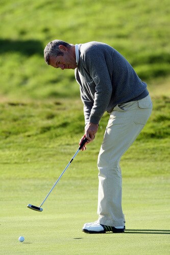 CARNOUSTIE, SCOTLAND - OCTOBER 04:  Gavin Hastings of Scotland putts at the 14th hole during the third round of the Alfred Dunhill Links Championship at Carnoustie Golf Links on October 4, 2009 in Carnoustie, Scotland. The third round was postponed on saturday due to gale force winds.  <br /><br /><span class="help">(Photo by David Cannon/Getty Images)</span>